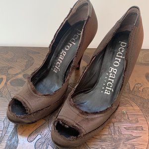 Pedro Garcia Chocolate Satin Pumps